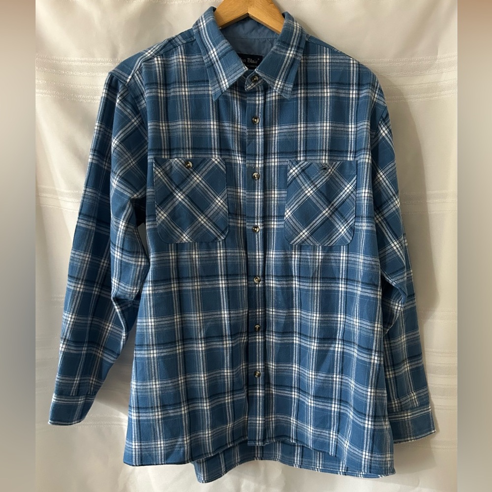 Plaid Casual Button-Down Shirt in Blue